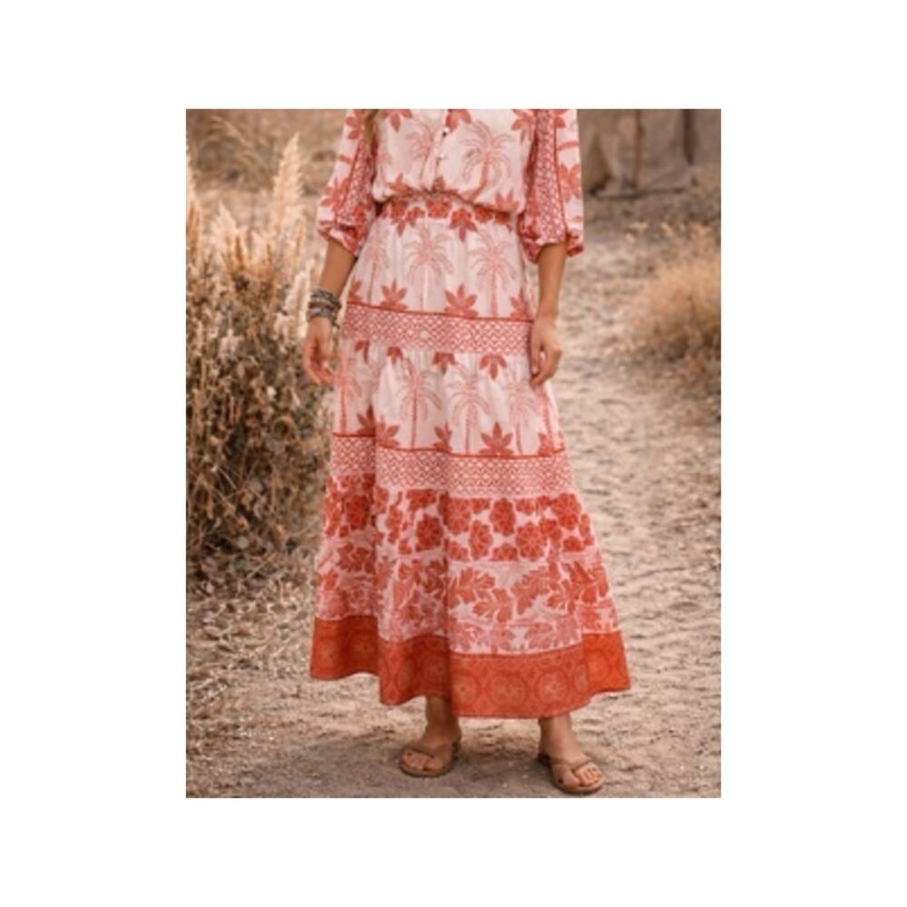 Johnny Was Rhonda Cotton Silk Blend Maxi Skirt Sz. M